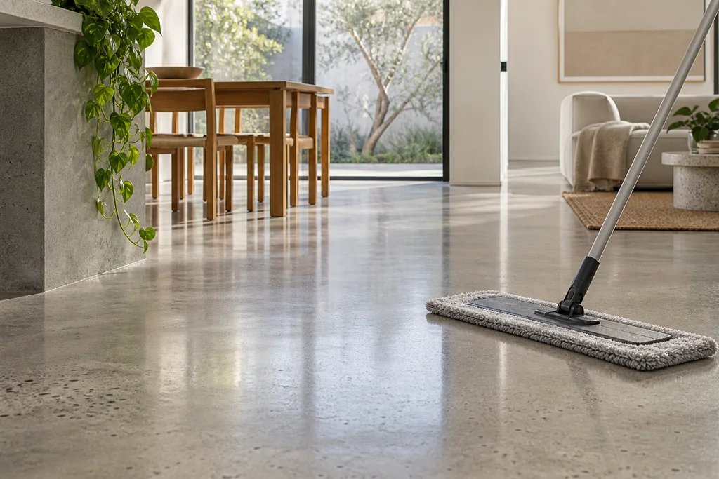 how to clean polished concrete floors